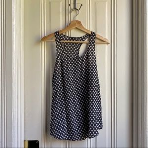 Club Monaco Black White Mini Floral Print Racerback Top